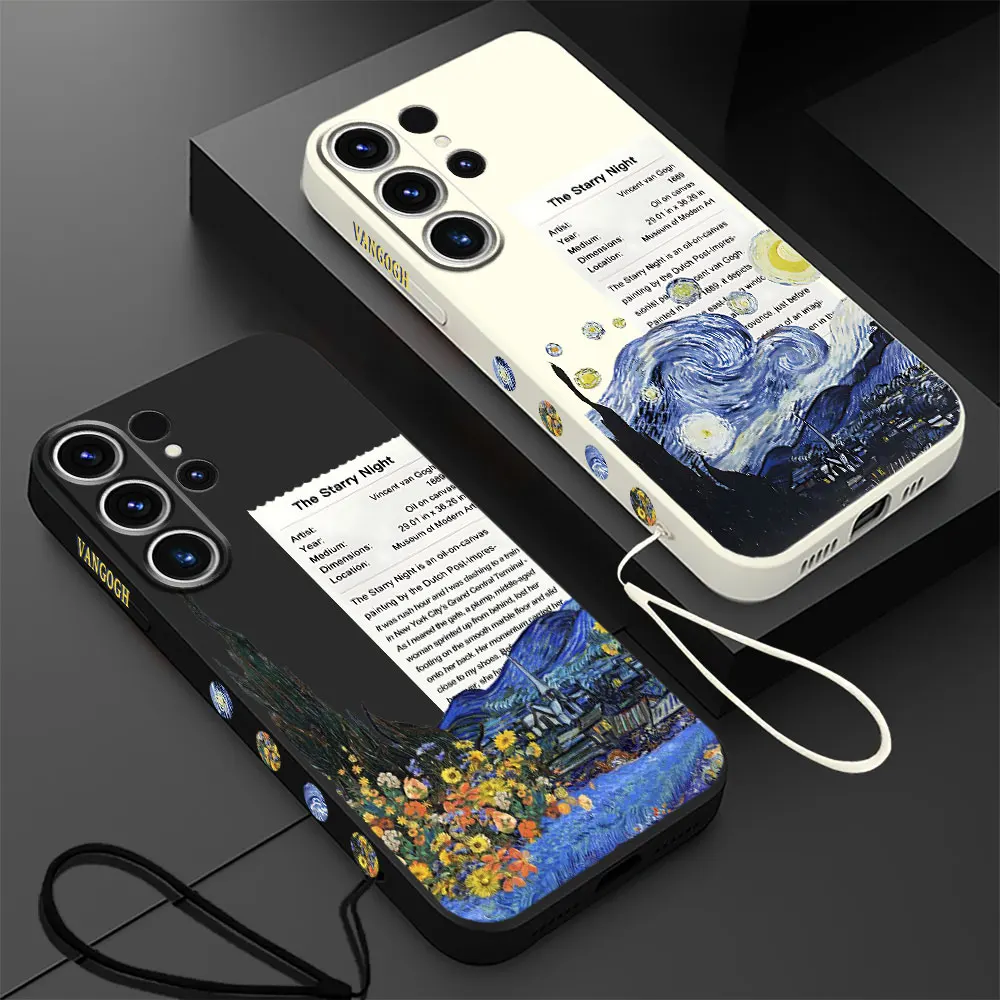 Custodia Per Telefono Per Redmi 9A 9I 10A K40 Pro 9T 9C 10 10C 9 12 4G Antiurto Van Gogh Starry Night Luxury Square Liquid Cover
