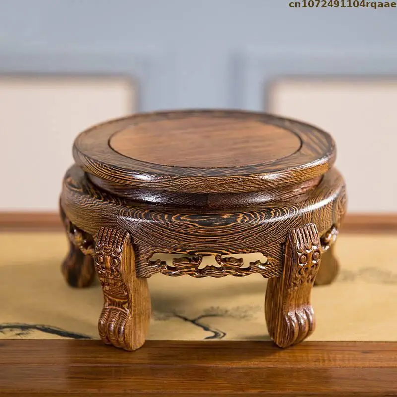 Solid Wood Handicraft Display Pedestal Mini Model Sculpture Base Flower Pot Vase Display Stand Plant Vase Base Classification