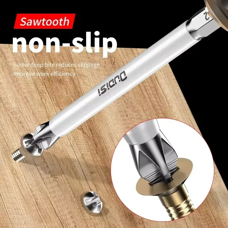 Magnetic Screwdriver Set 6 PCs Non-Slip Magnetic Cross Head Household Electric Driver Screw Set High Hardness Hand Drill Bits for Electric Screwdrivers