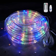 

22M/12M LED Rope Light String Garland Waterproof 8 Modes Rainbow Tube Rope Led Strip For Christmas Outdoors Holiday Decoration