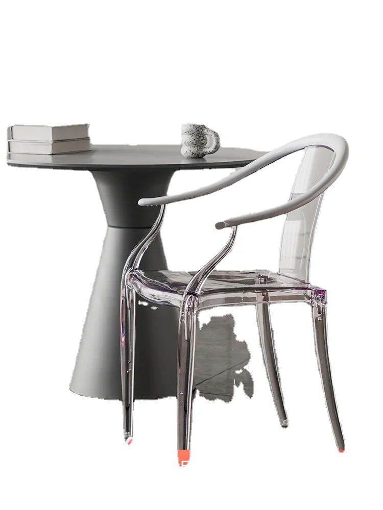 

XL Transparent Dining Chair Plastic Crystal Chair Acrylic Stool Backrest Taishi Chair