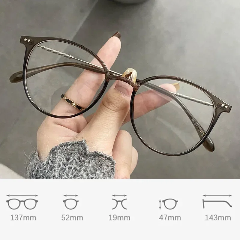 Vintage Round Myopia Glasses with Clear Lenses - Luxury Transparent Eyewear