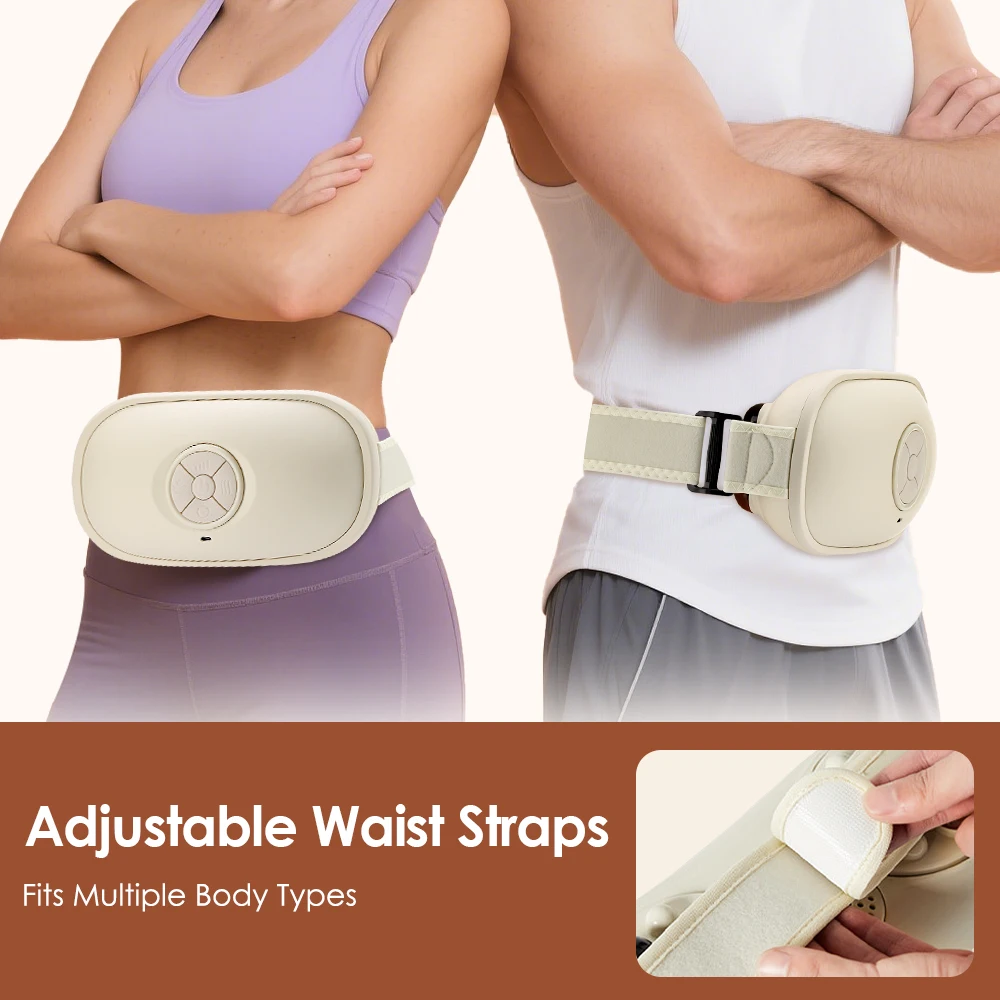 Electric Abdominal Massager Bian Stone Kneading 2-Level Heated Fat Burner 3-Inte