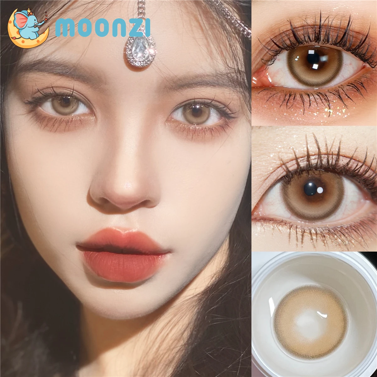 

MOONZI sea brown Colored contact lens big beauty Pupil Soft Eye Contact Lenses for eyes Natural degrees myopia prescription