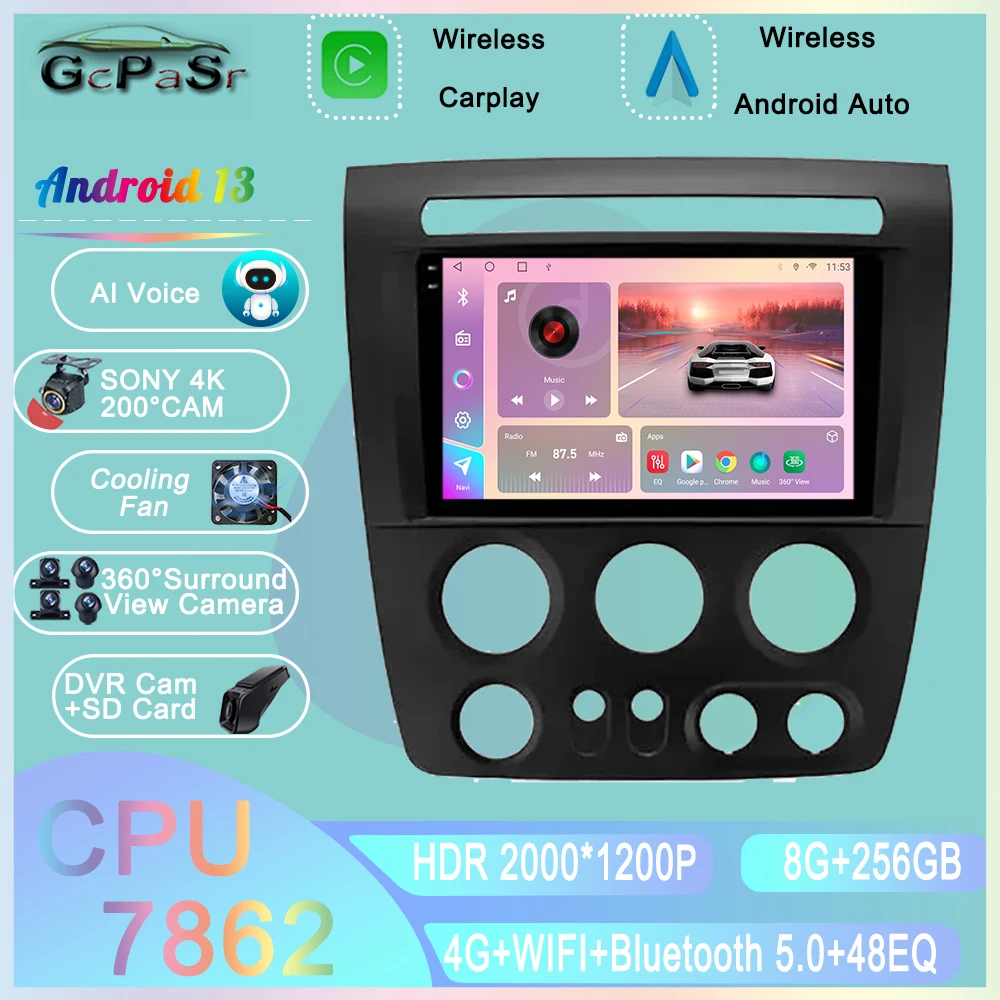 

Автомагнитола на Android для Hummer H3 1 2005-2010, Автомобильный видео мультимедийный проигрыватель, Авторадио с GPS-навигацией, экран HDR, 5G BT, 2Din, DVD