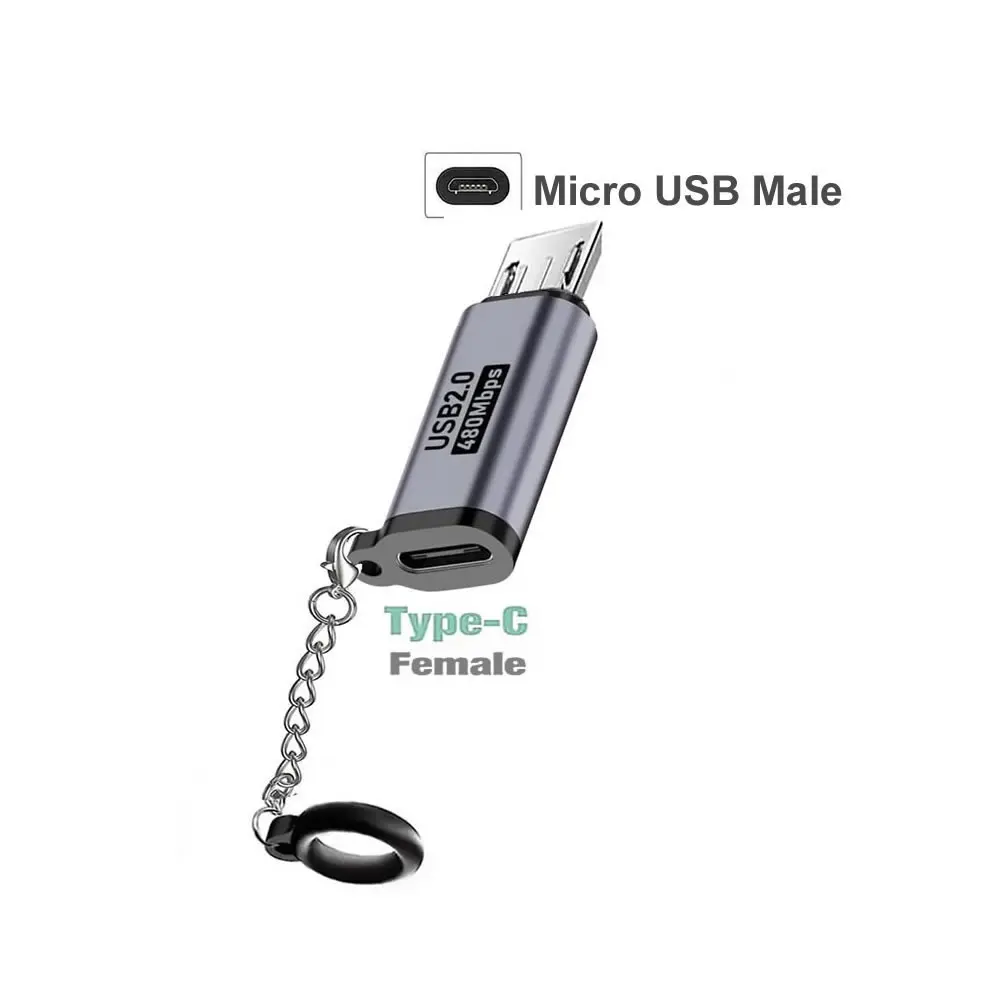 Adaptador USB-C tipo c fêmea para micro/mini conversores usb para iphone 14 13 xiaomi samsung para adaptador de carregador masculino relâmpago