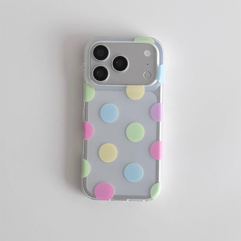 Vibrant Polka Dot Clear Phone Case Cover