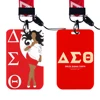 Delta Sigma Theta Sorority sodal ID Card Holders Lanyard Credit Card Badge Holder Girl Retractable Clip Business Cardholder Key 3
