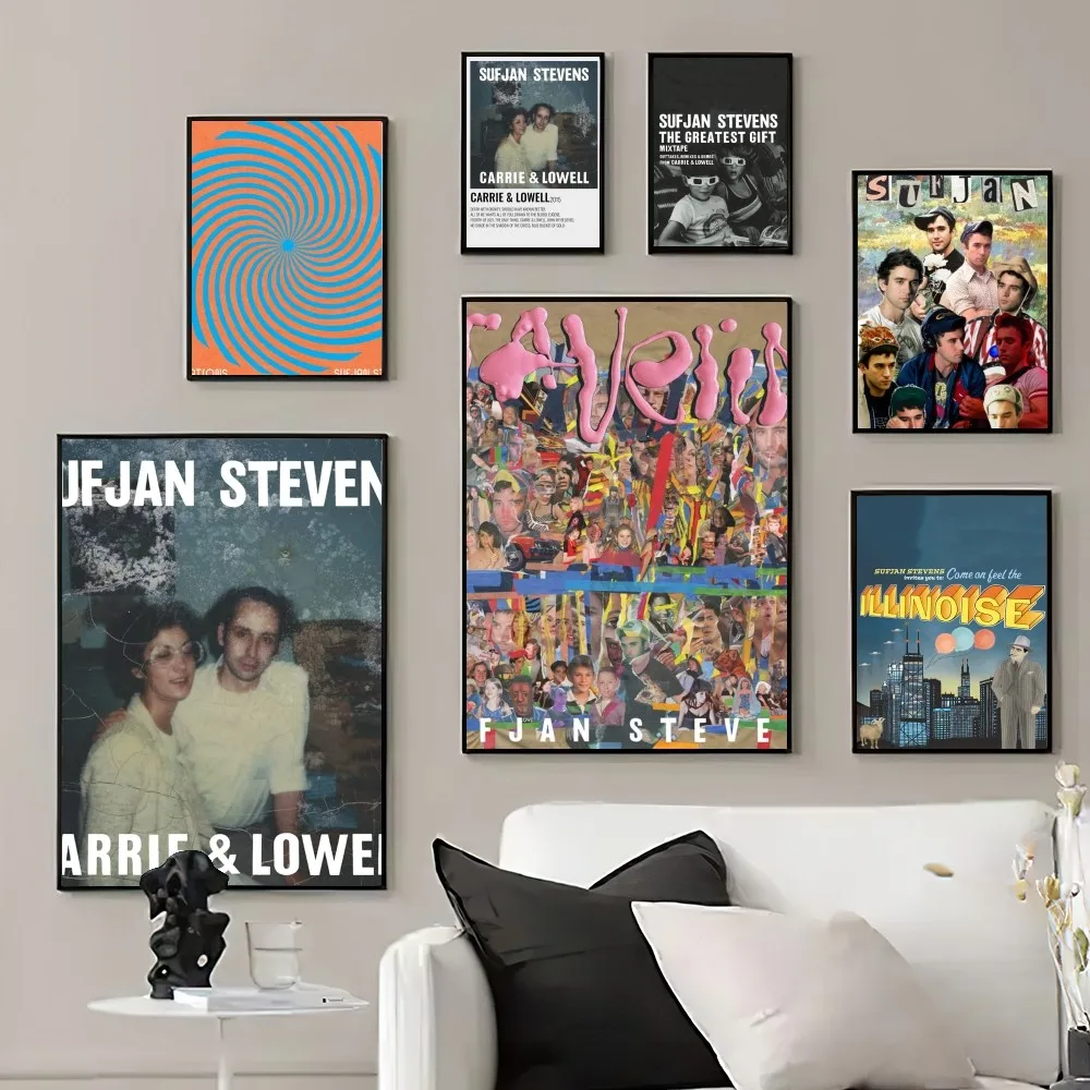가수 S-Sufjan 스티븐스 포스터, 벽화 인쇄, 거실 홈 데코 
