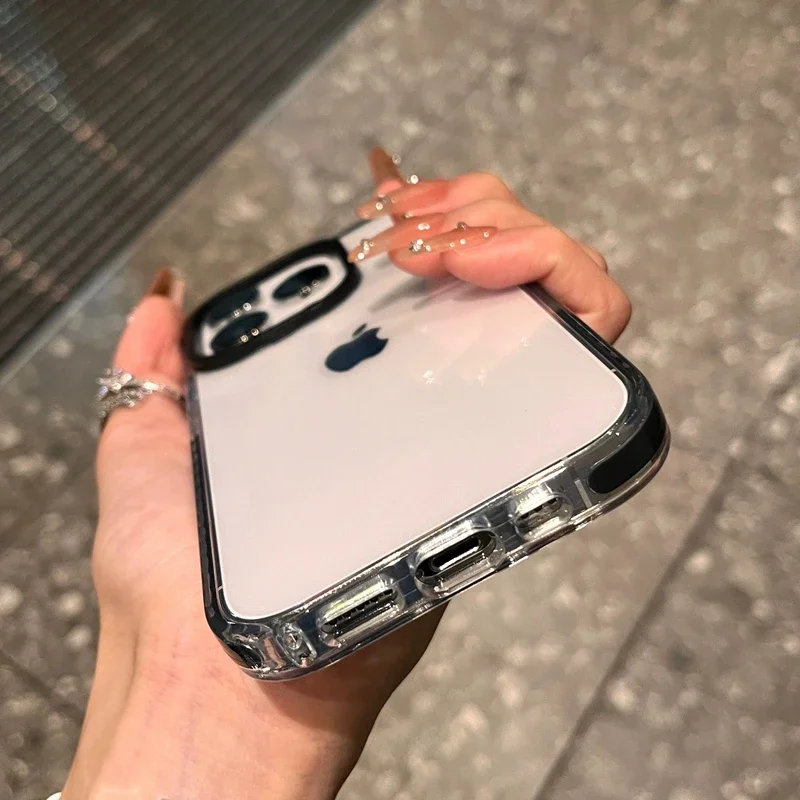 Luxury Transparent Shockproof Phone Case with Clear Bumper Design