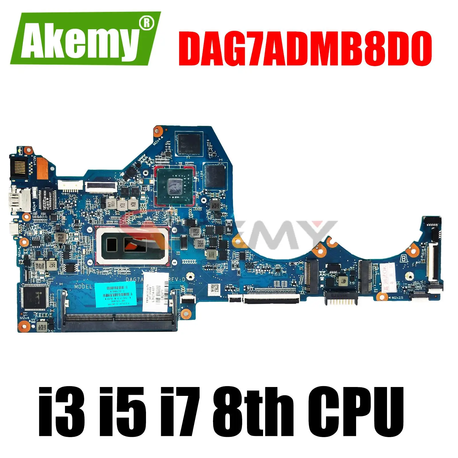 

G7AD For HP Pavilion 14-CE 14-ce0000 TPN-Q207 Laptop Motherboard L36237-601 L36237-001 With i3 i5 i7 CPU DAG7ADMB8D0