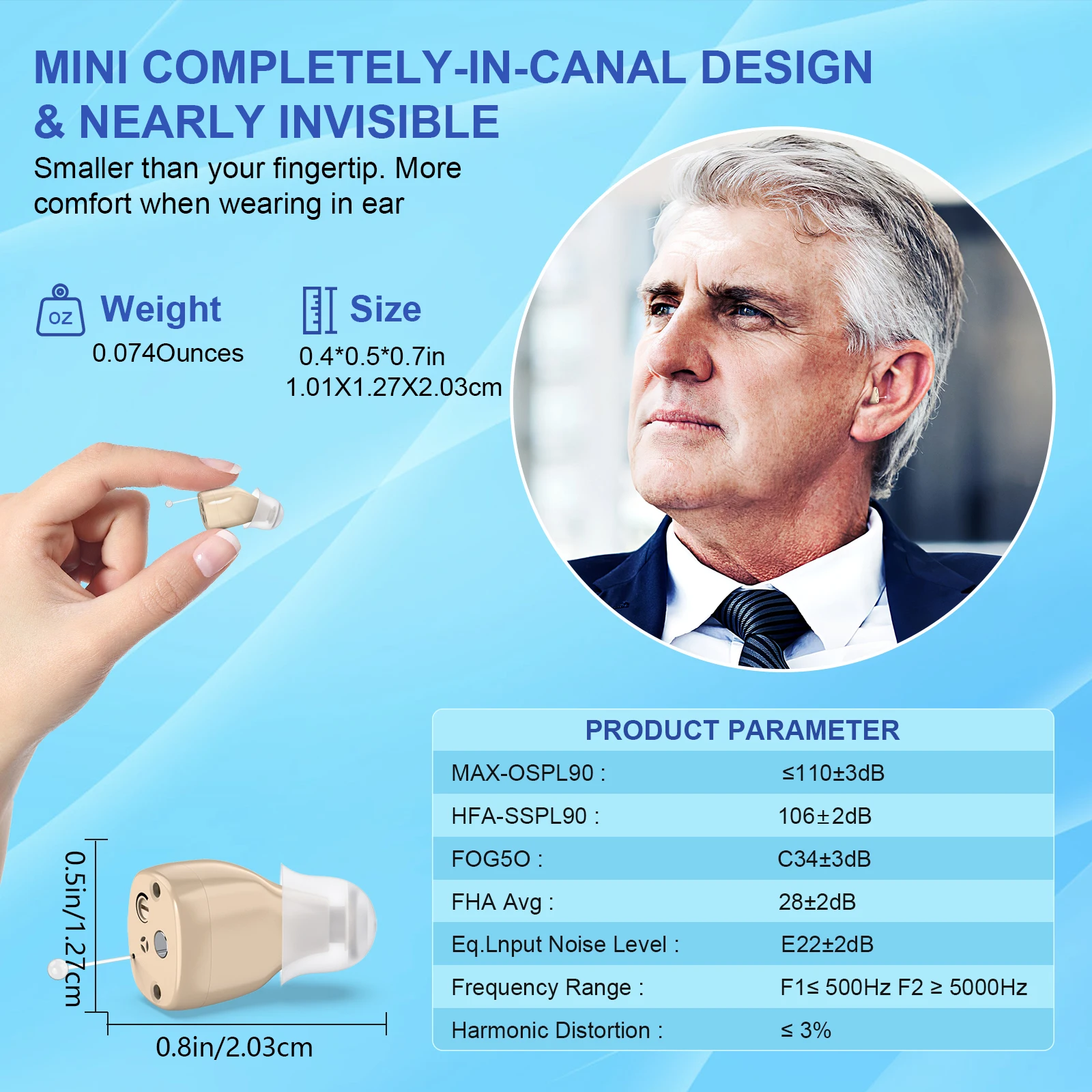Adjustable Volume Mini In-ear Hearing Amplifiers