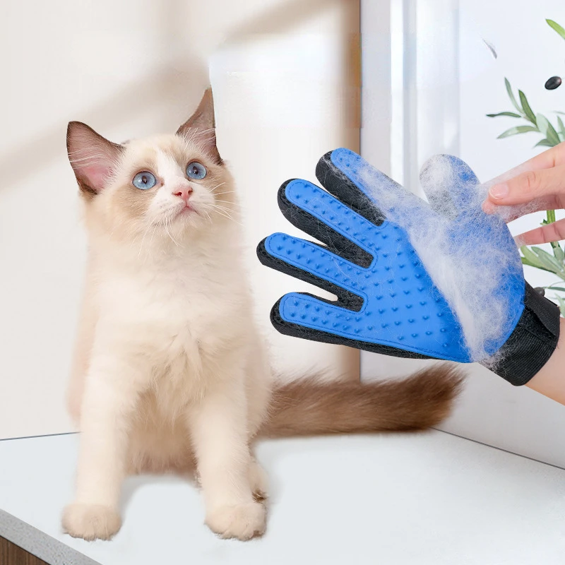 Pet Glove Cat Grooming Glove Cat Hair Deshedding Brush Gloves Dog Comb for Cats Bath Hair Remover Clean Massage Brush For Animal cat grooming brush pet grooming gloves pet hair remover gloves