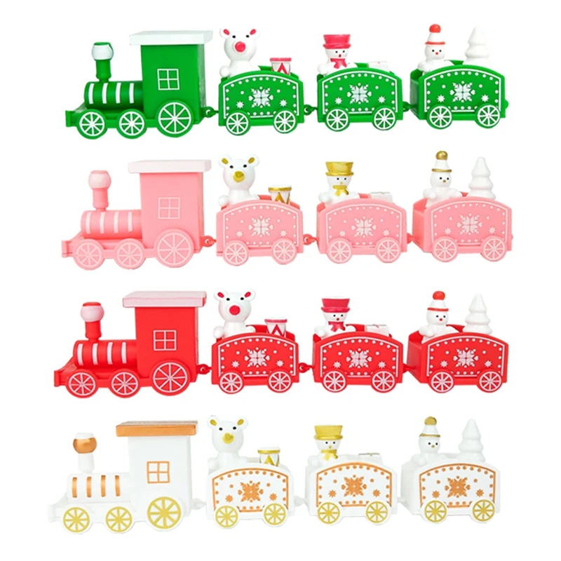 

4 Pcs Christmas Train Ornaments With Train Decor Mini Train Decor Set For Christmas Party Easy To Use