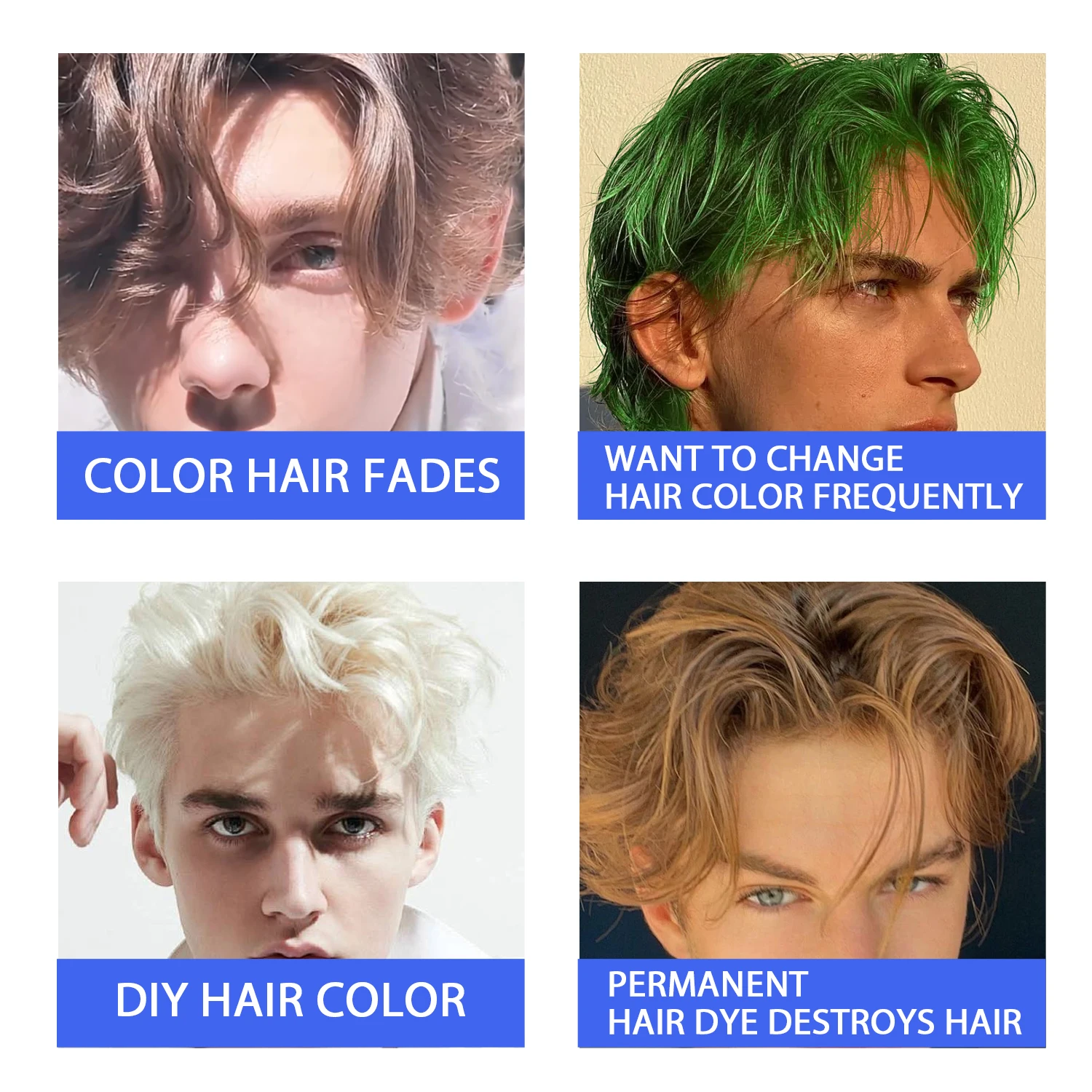 7 Colors Hair Color Mask Semi-Permanent Hair Dye Mask Coloring And Nourishment Product 5 minutes Quick Color Application