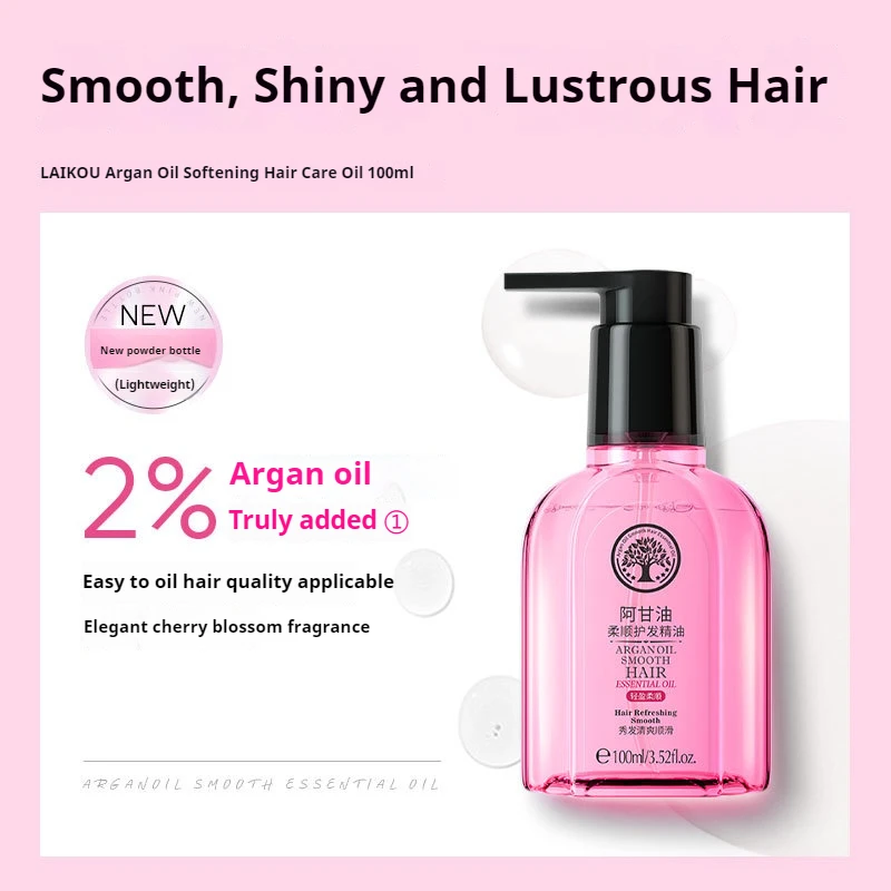 Cherry Blossoms Hair Essence Oil Moisturizer Brightening Smooth Nourishing Repair Damaged Hair Dry Split Ends LAIKOU 100ml
