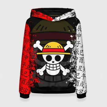 Женская толстовка 3D ONE PIECE / ВАН ПИС / ЧЕРЕП