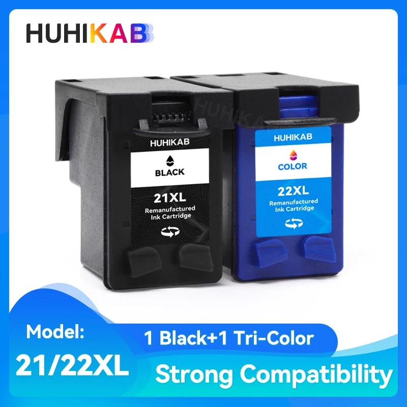 Cartuccia Huhikab 21 Cartuccia Di Inchiostro Sostitutiva Rigenerata Per Hp 21 Per Hp21 Xl 22Xl Hp21 Inchiostro Deskjet F2180 F2280 F4180