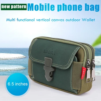 Canvas Waist Pocket Male Outdoor Fanny Bum Bag Purse Business Mobile Phone Pouch Running Pouch Travel Camping Bags 2