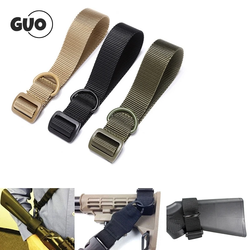 

Tactical Military Airsoft Tactical ButtStock Sling Adapter Heavy Duty Rifle Stock Gun Strap Gun Rope Strapping Belt