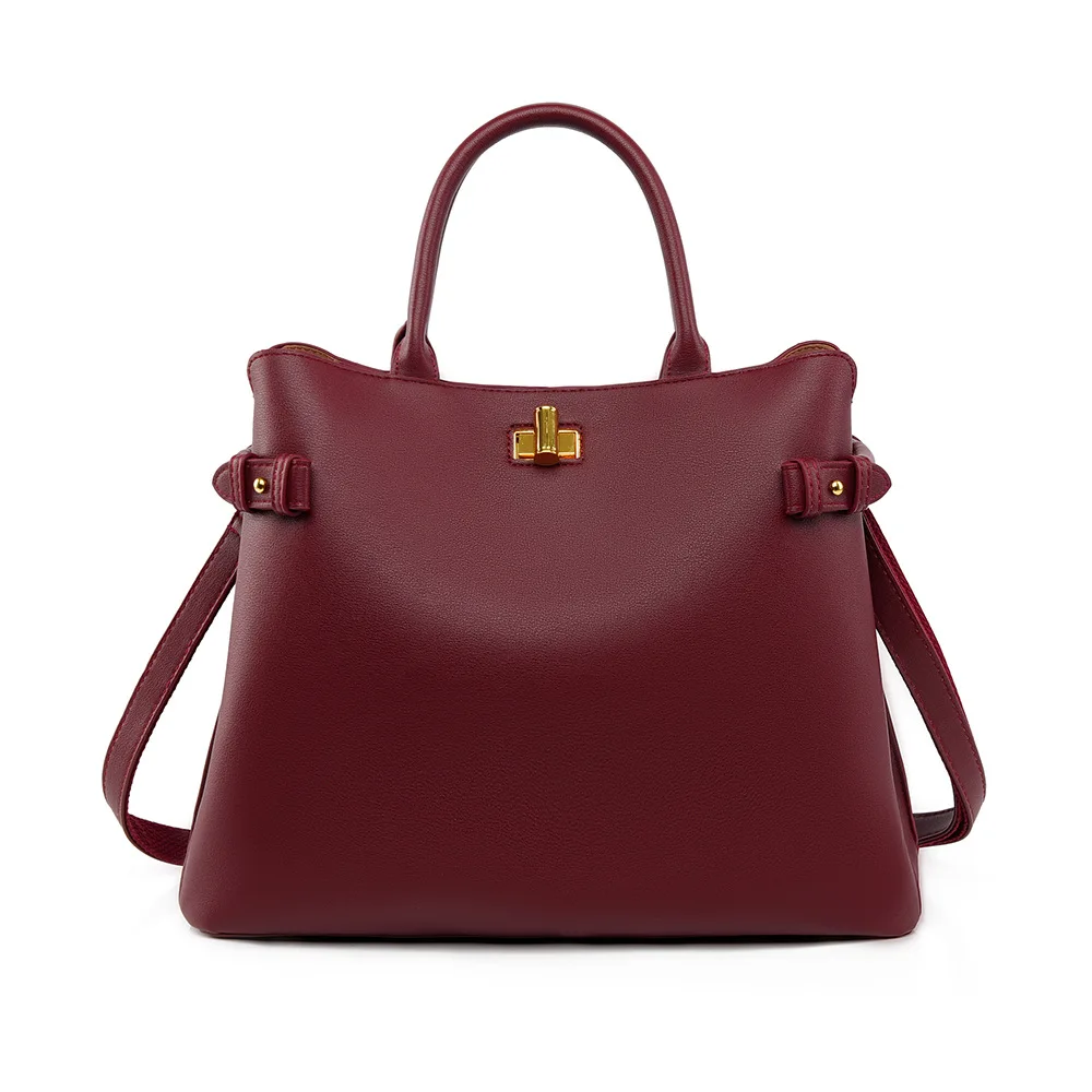 Luxury Design Women Bag High Quality Top Layer Bucket Tote Shaped Handbag Simple Casual Versatile Female Crossbody Bag