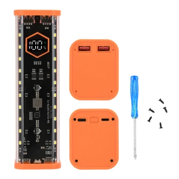 Scatola di immagazzinaggio batteria 8 x 21700 Custodia per banca di potere fai-da-te Display digitale Caricatore rapido doppio USB Custodia per batteria con interfaccia di tipo C