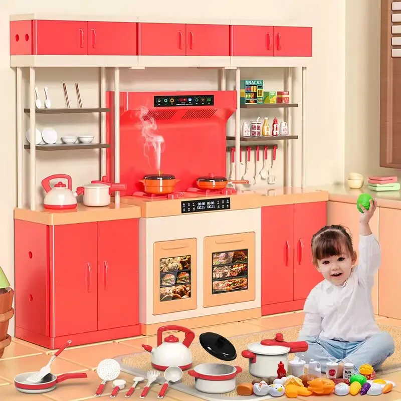 

Simulation Kitchen Play House Toy Children'S Deluxe Cooking Toys With Light Sound Effects Spray Kitchenware Kid'S Christmas Gift