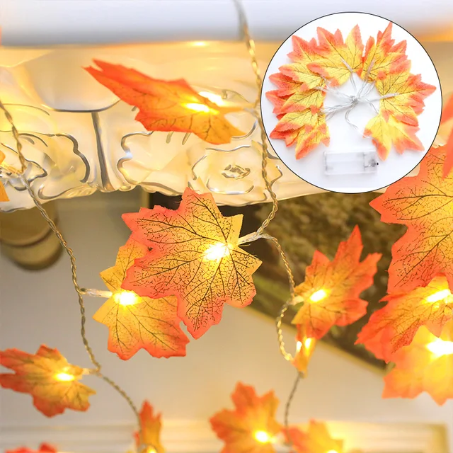 LED 시뮬레이션 단풍잎 조명 스트링