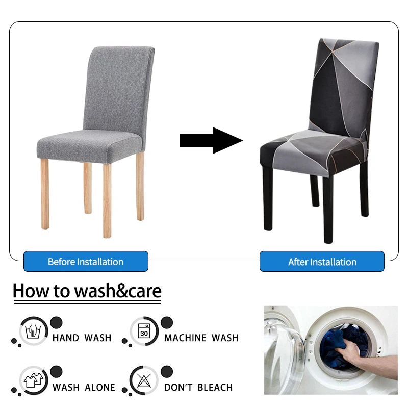 Christmas Dining Chair Cover Spandex Elastic Chair Slipcovers Case Stretch Chair Covers for Wedding Hotel Banquet Dining Room ﻿ 3