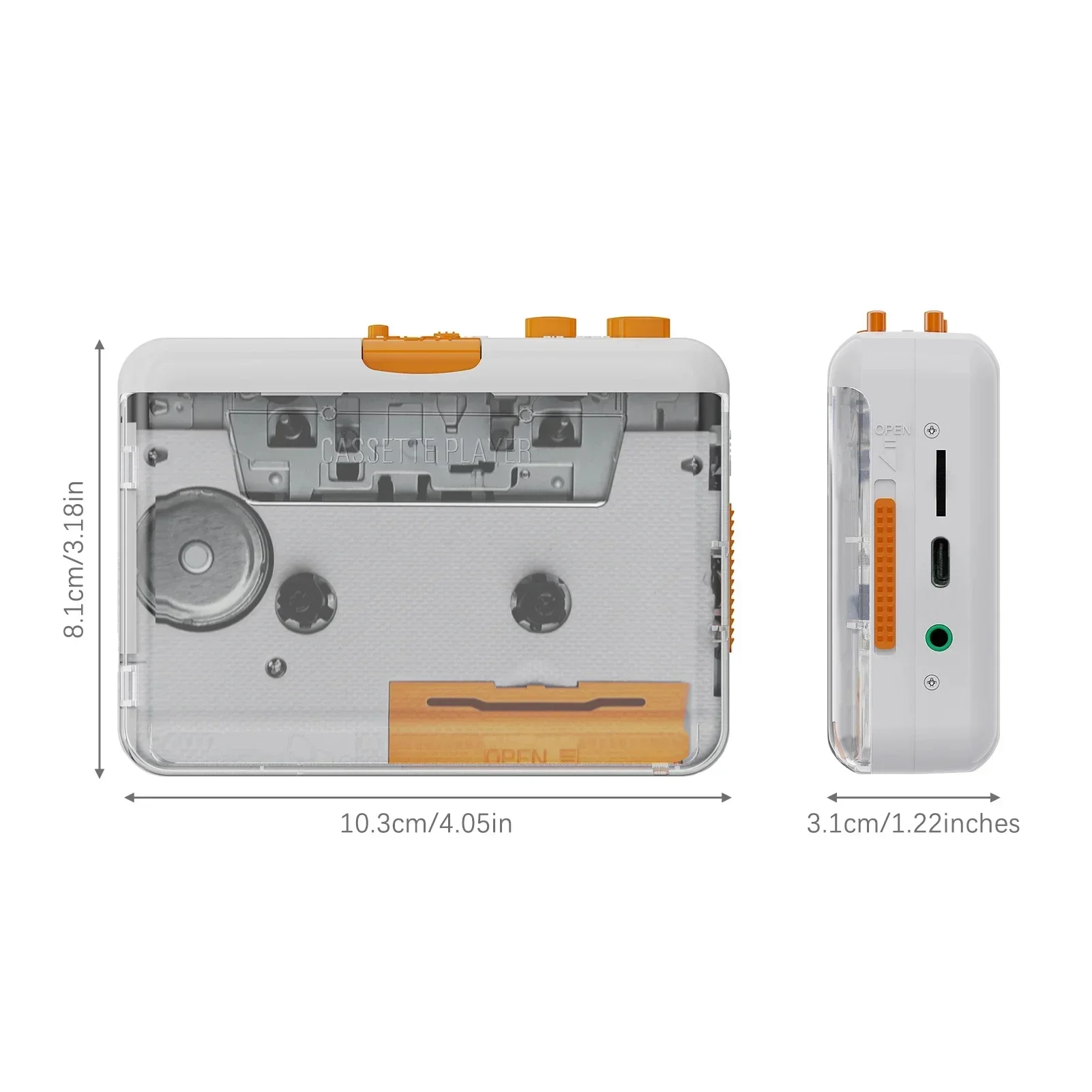 New Portable Cassette Player Walkman Tape Player, USB Cassettes Recorder MP3/CD Audio Auto Reverse USB Cassette Tape Player