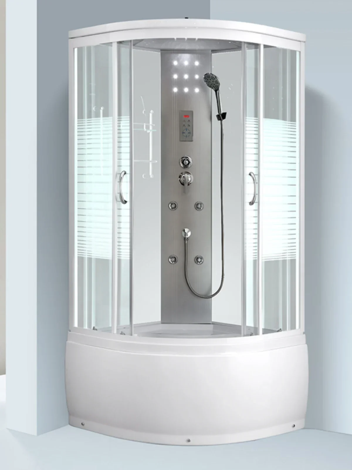 Home bathroom integrated bathroom, enclosed glass partition, mesh red shower room