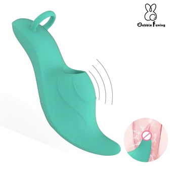 2021 New Female Masturbator Finger Vibrator Sex Toys For Women G-spot Massage Vibrating Finger Sleeve Silicone Adult Products 1