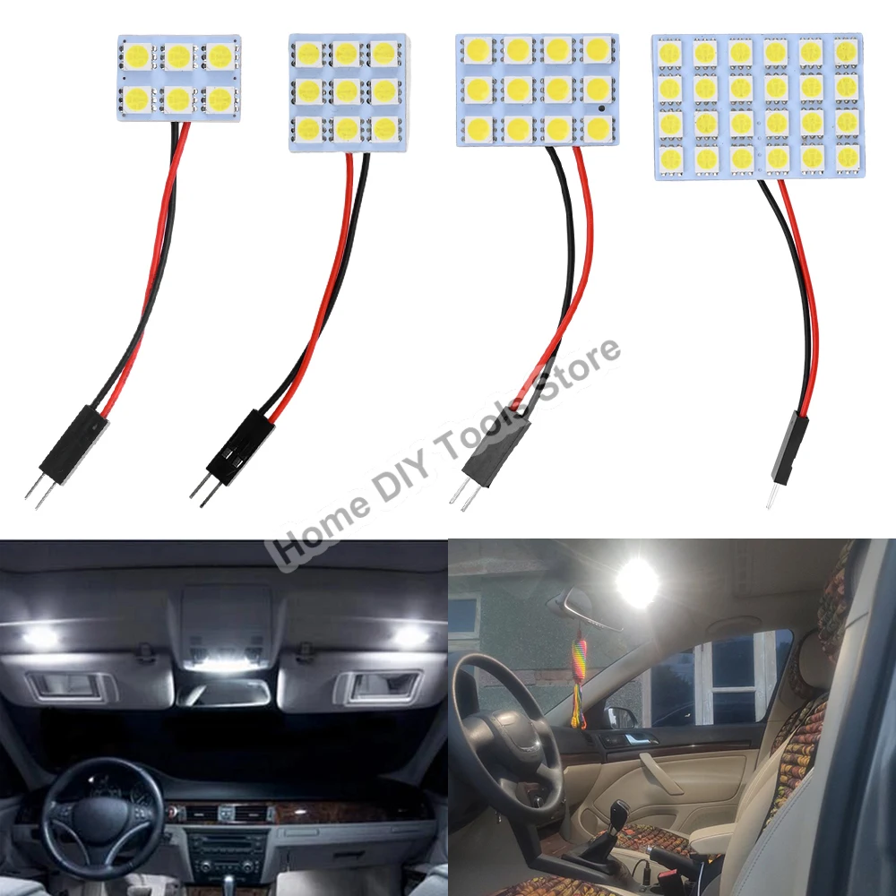 T10 5050 LED Interior Panel Car White Light Reading Lamp Universal Car Trunk Roof Dome Bulb 6 9 12 24 SMD Lights DC 12V led light,led panel