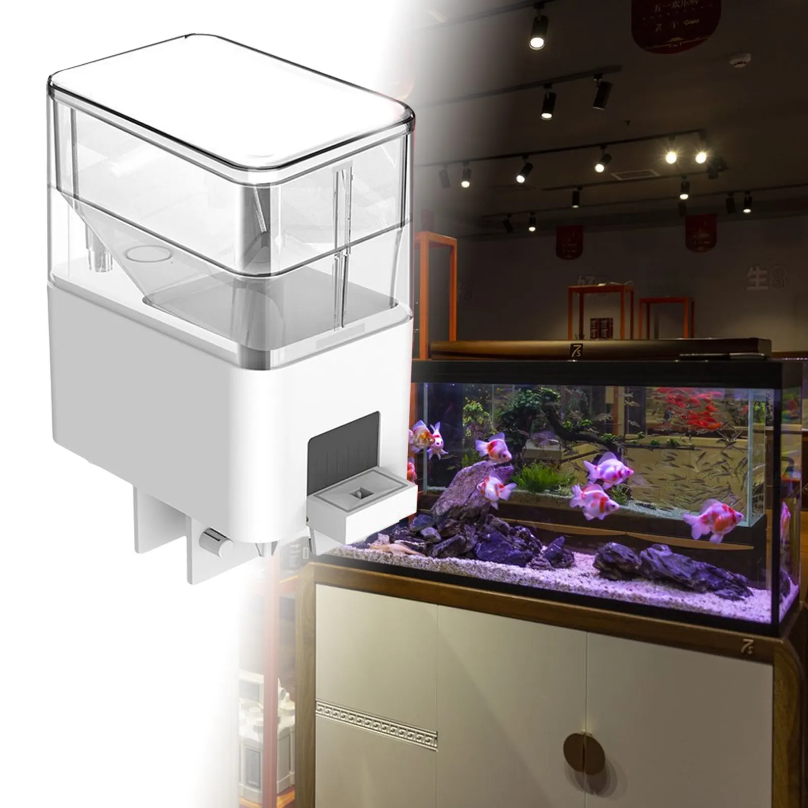 DEDEMCO Mini Automatische Vis Feeder,70ml Auto Vis Feeder met Smart Timer Kleine Vis Voedsel Dispenser voor Aquarium en Vis Tank DEDEMCO Mini Automatische Vis Feeder,70ml Auto Vis Feeder met Smart Timer Kleine Vis Voedsel Dispenser voor Aquarium en Vis Tank