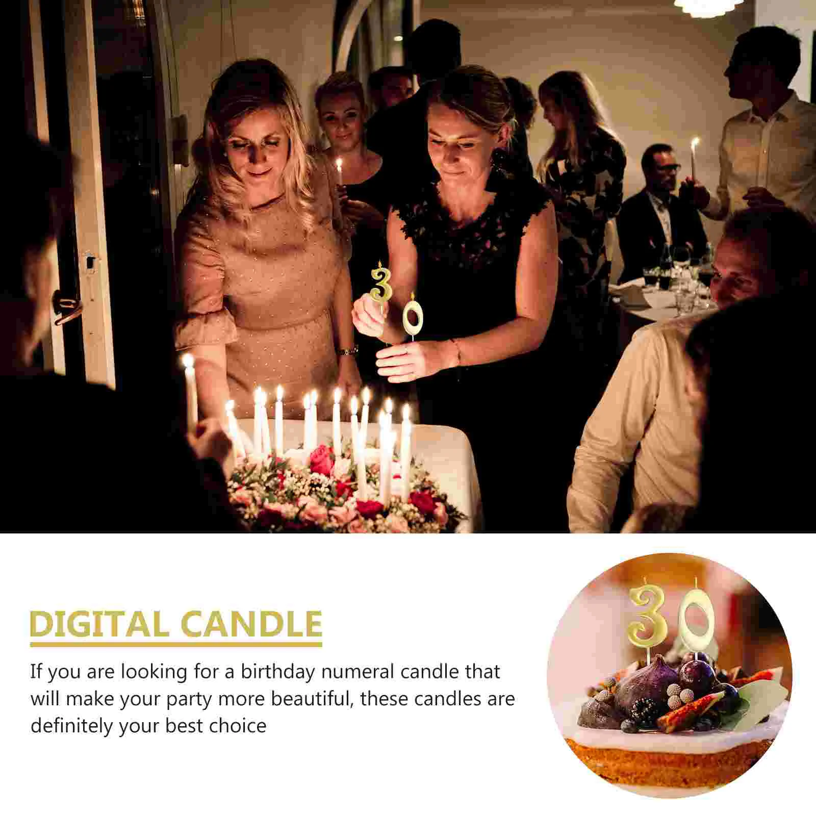 Bougies Dorées En Forme De Chiffre 21 Pour Gâteau D'anniversaire