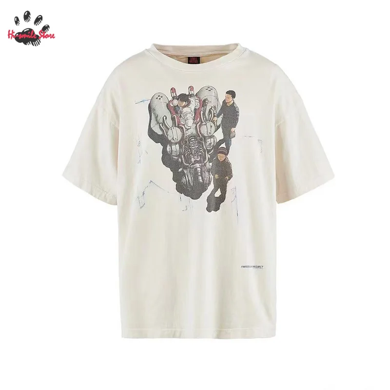 

2024 SAINT T-shirts Comic Print High Street Casual Best Quality Oversize Short Sleeve Tee Summer Round Neck
