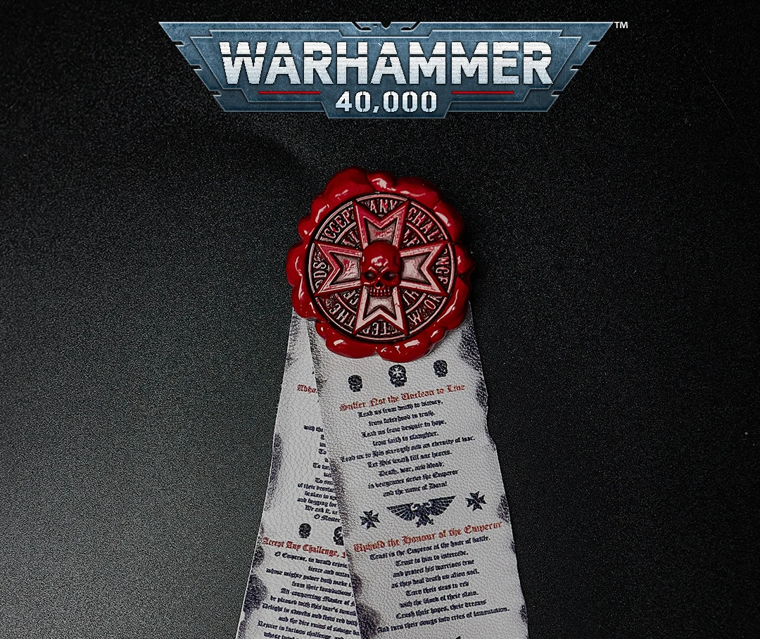 Sello De Pureza Black Templars Warhammer 40K: Insignia De Acero Con Pergamino