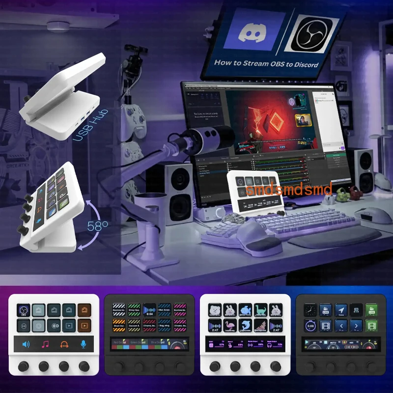 MBox N4 Stream Deck With Knob Mirabox StreamDeck LCD Button Live