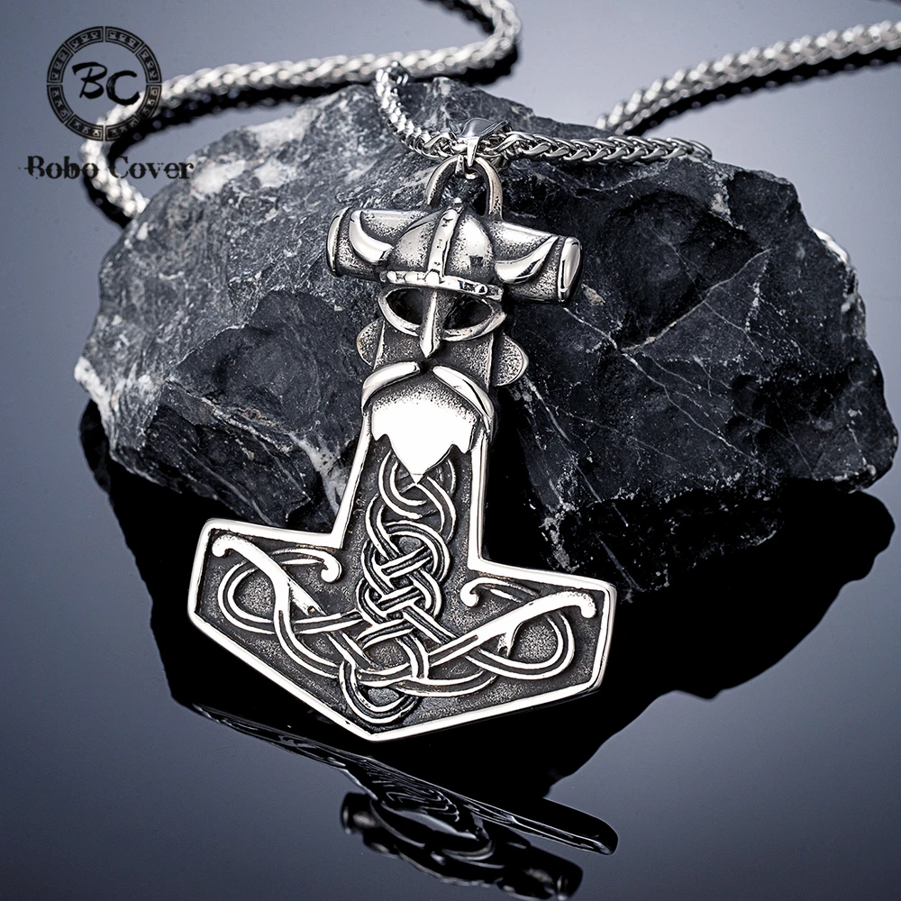Norse Vikings Warrior Labrys Axe Necklaces Men Retro Stainless