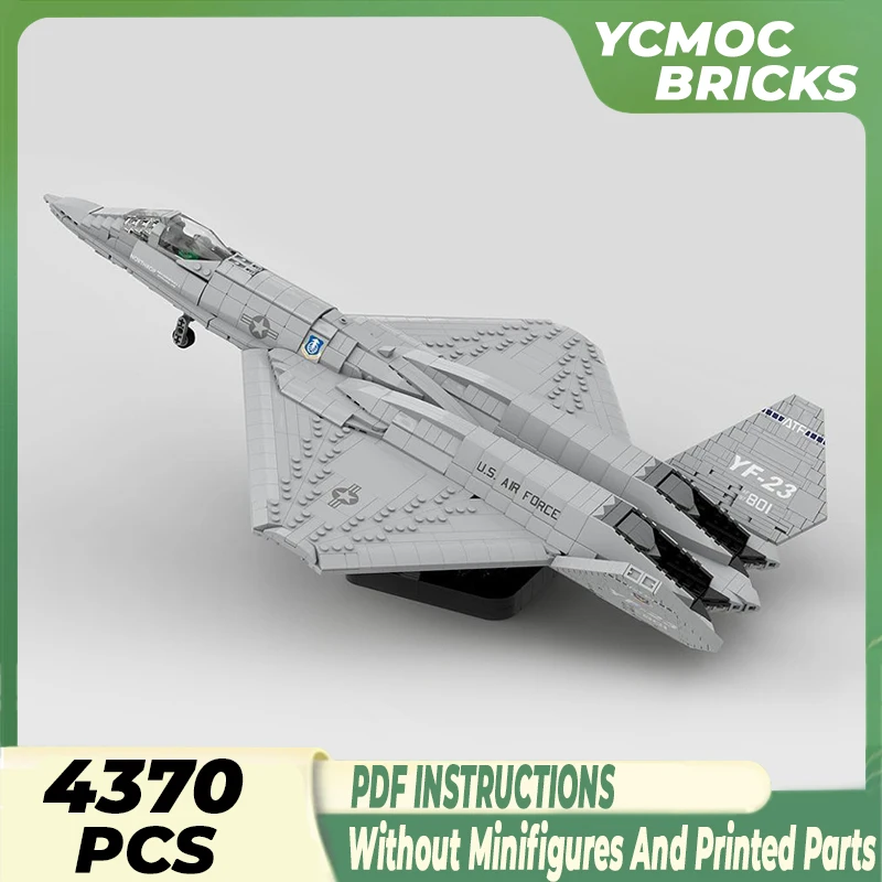 

Military Aircraft Model Moc Building Bricks 1:35 YF-23 Grey Ghost & Black Widow II Technology Blocks Gift Toys DIY Sets Assembly