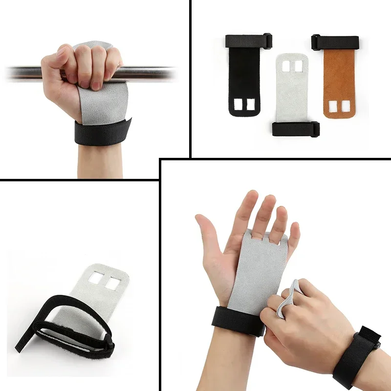 1 Pair Hand Grip Synthetic Leather Crossfit Gymnastics Guard Palm Protectors Pull Up Horizontal Bar Weight Lifting Guantes Gym 6