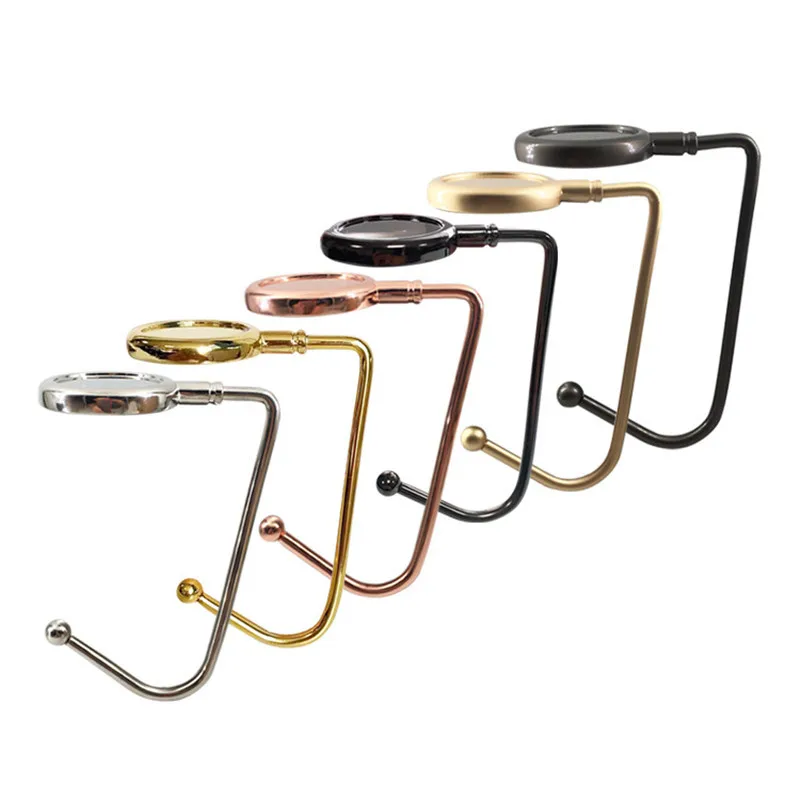 Creative Portable Metal Foldable Bag Purse Hook Handbag Hanger Purse Hook  Handbag Holder Shell Bag Folding Table Hook 10 Colors - AliExpress