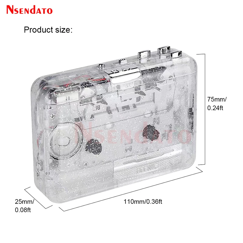 Stero Cassette Capture Radio To MP3 Converter Audio Player Portable Tape Recorder USB Cassette Player Save MP3 File to PC iPod