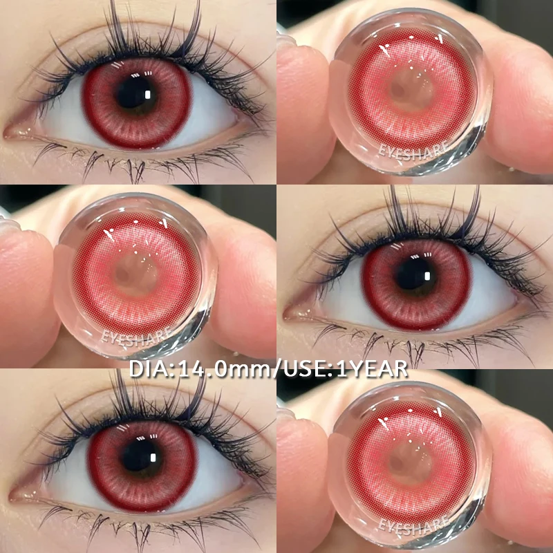 Vibrant Red Cosplay Contact Lenses for Anime and Halloween Makeup