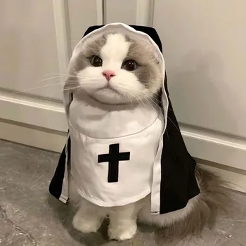 Funny Cat Nun Costume 1