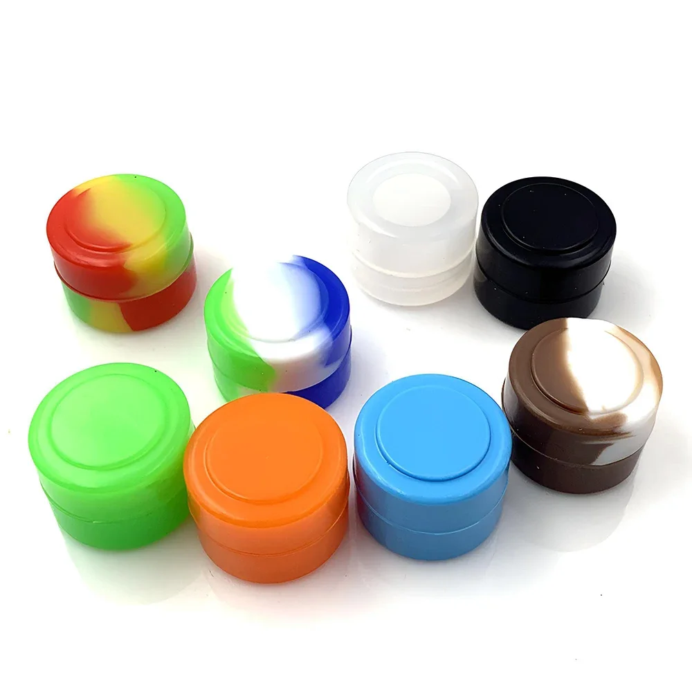 Mini Storage Boxes 10PCS Silicone Container 2ML 3ML 5ML Jar Storage Box Mix Colors Nonstick Concentrate Containers Jars Oil Wax Case