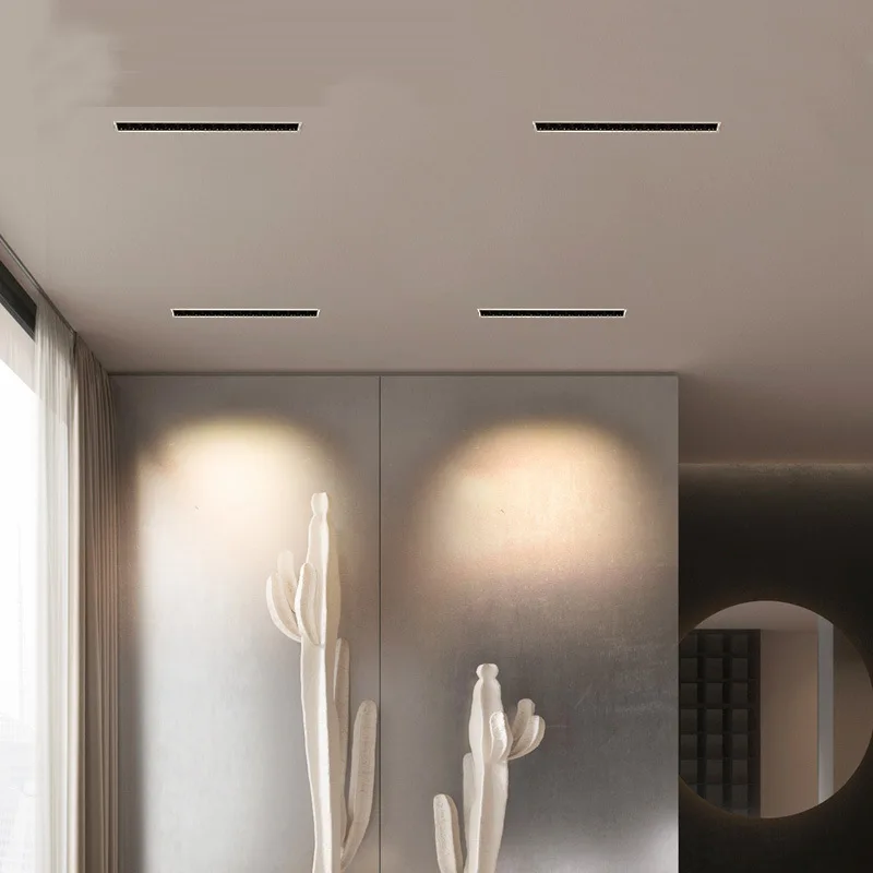 Dobrej jakości LED liniowy światło kratki wpuszczany reflektor 10W 20W 30W wbudowany antyodblaskowy krata lampy linii do salonu sypialni