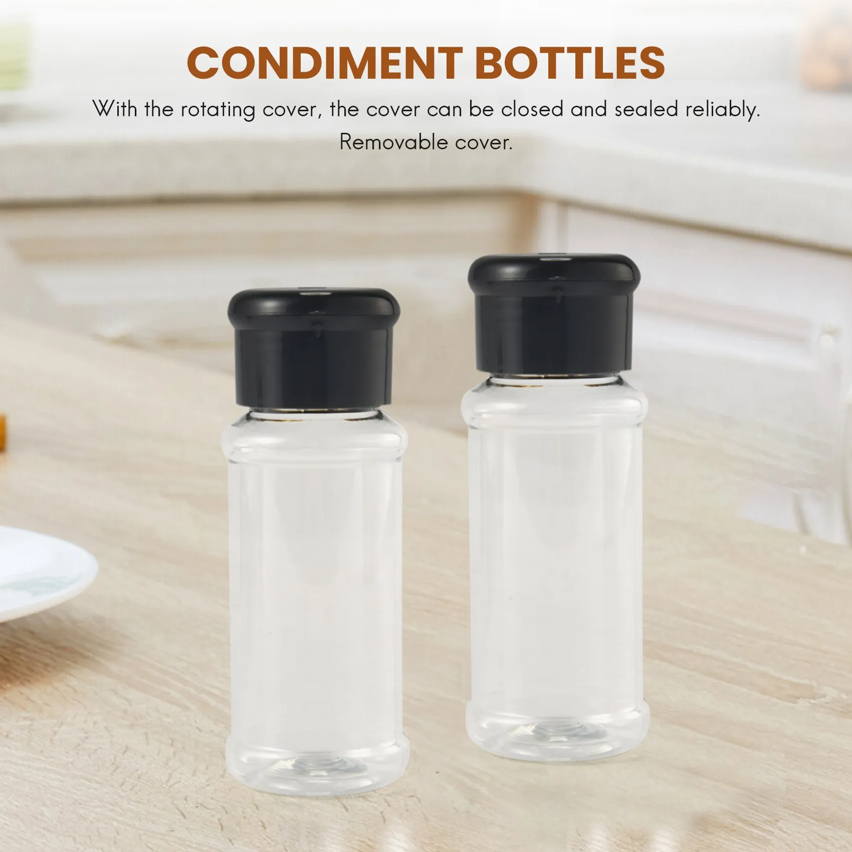 20Pcs/Set 100Ml Spice Salt Pepper Shakers Black Seasoning Jar Can Pepper Bottle Barbecue Condiment Kitchen Gadget Tool kitchen tools