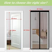 Heavy Duty Magnetic Screen Door Mesh Curtain Mosquito Net Bug Hands Free Partition Mute Striped Door Curtain Bedroom Ventilation 2