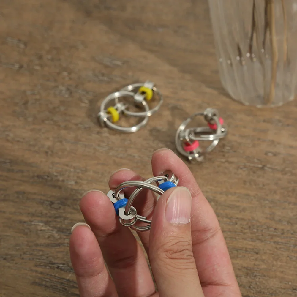 Creative Antistress Toys Metal Decompression Chain Fidget Toys for Autism ADHD Stress Relief Hands Funny Keychain for Kids Adult 3